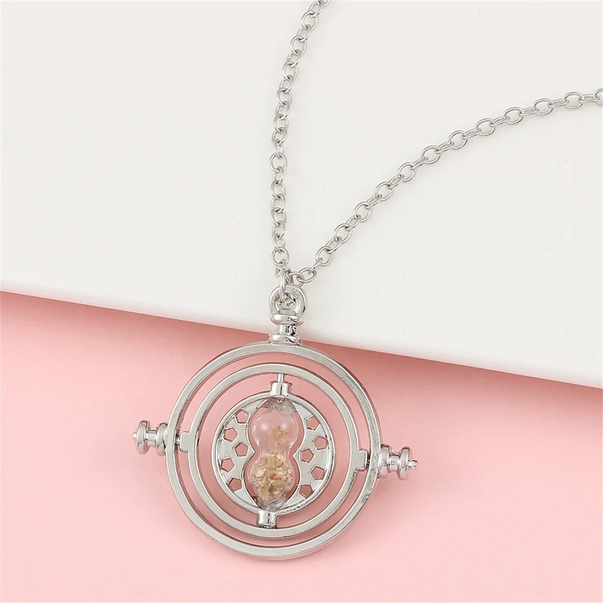 New Harried Time Necklace Timer Hourglass 360 Rotatable Potters Cosplay Props Astronomical Time Converter Magic School Fans Gift view 5