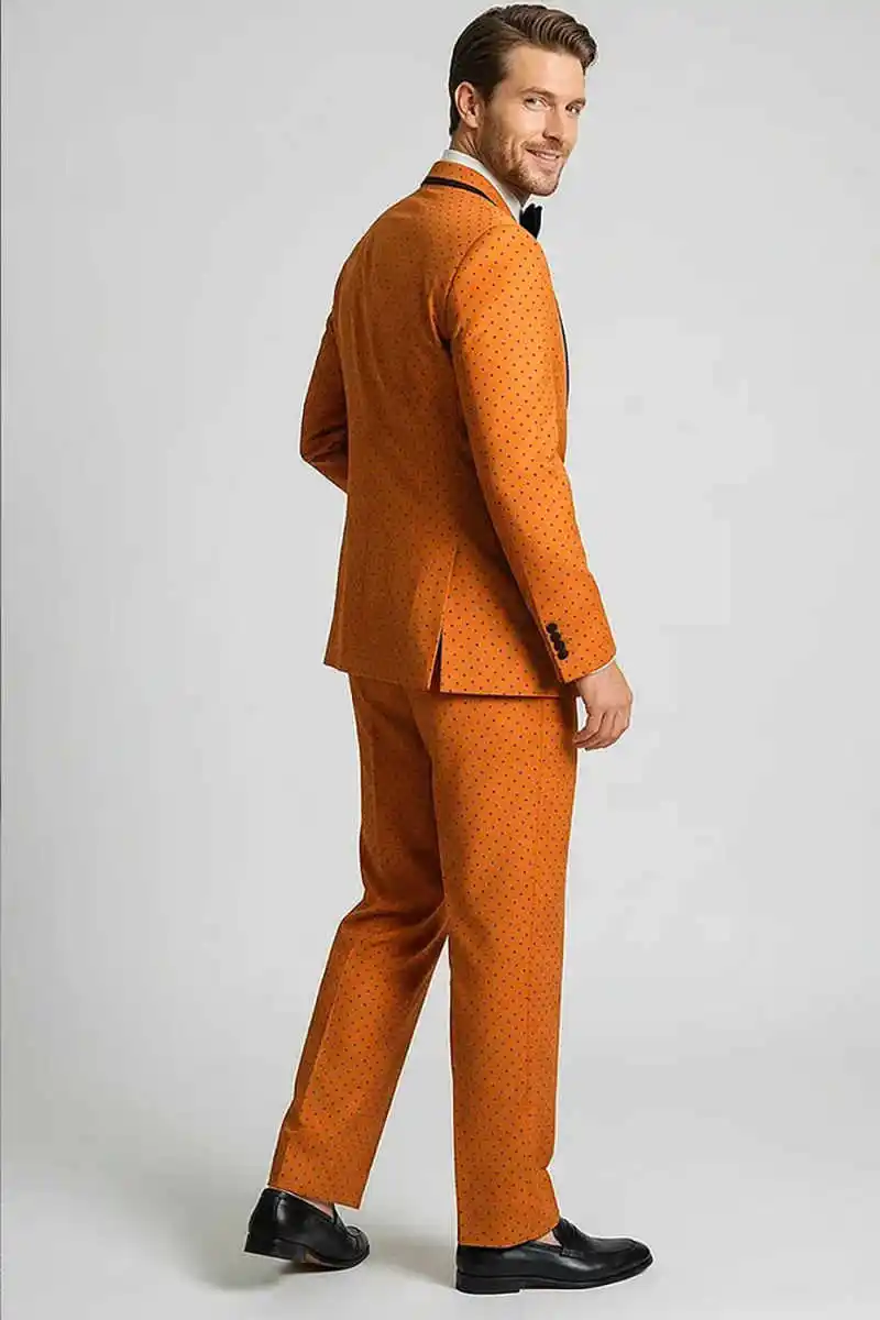 Elegant Men Suits Wave Point 2 Piece Coat Pants Groom Suit Set Business Blazer Pants Wedding Prom Party Jacket Size Customized
