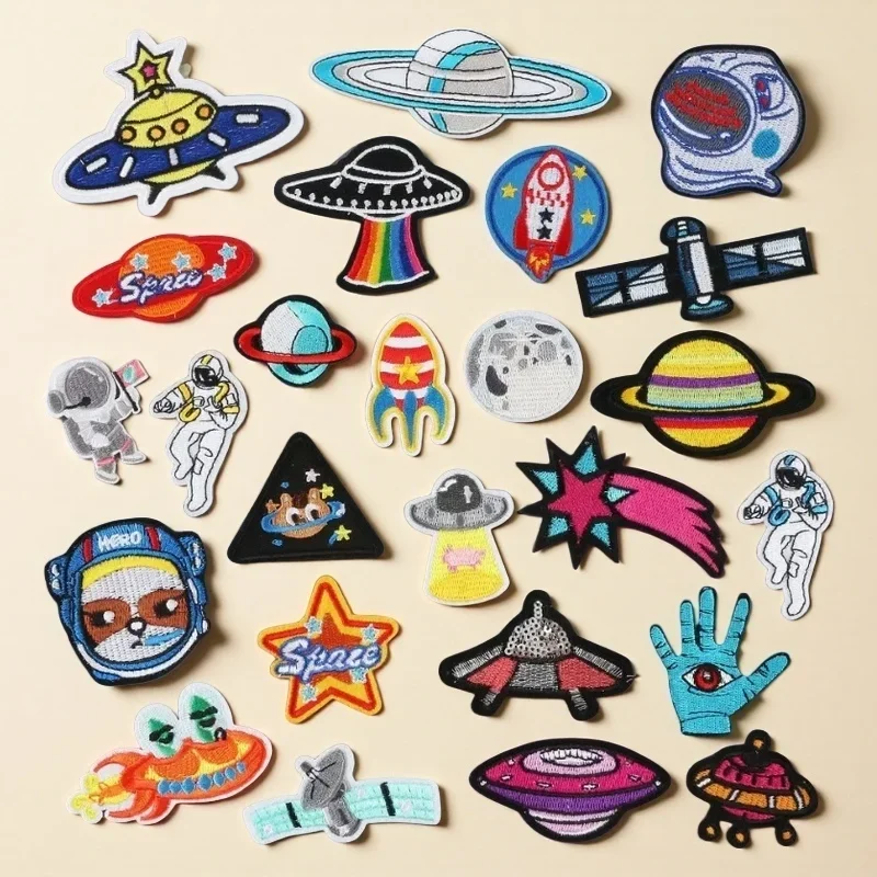 Embroidery Cloth Sticker Combination Astronaut Patch Sticker Decoration Computer Embroidery Label Spacecraft Embroidery Chapter