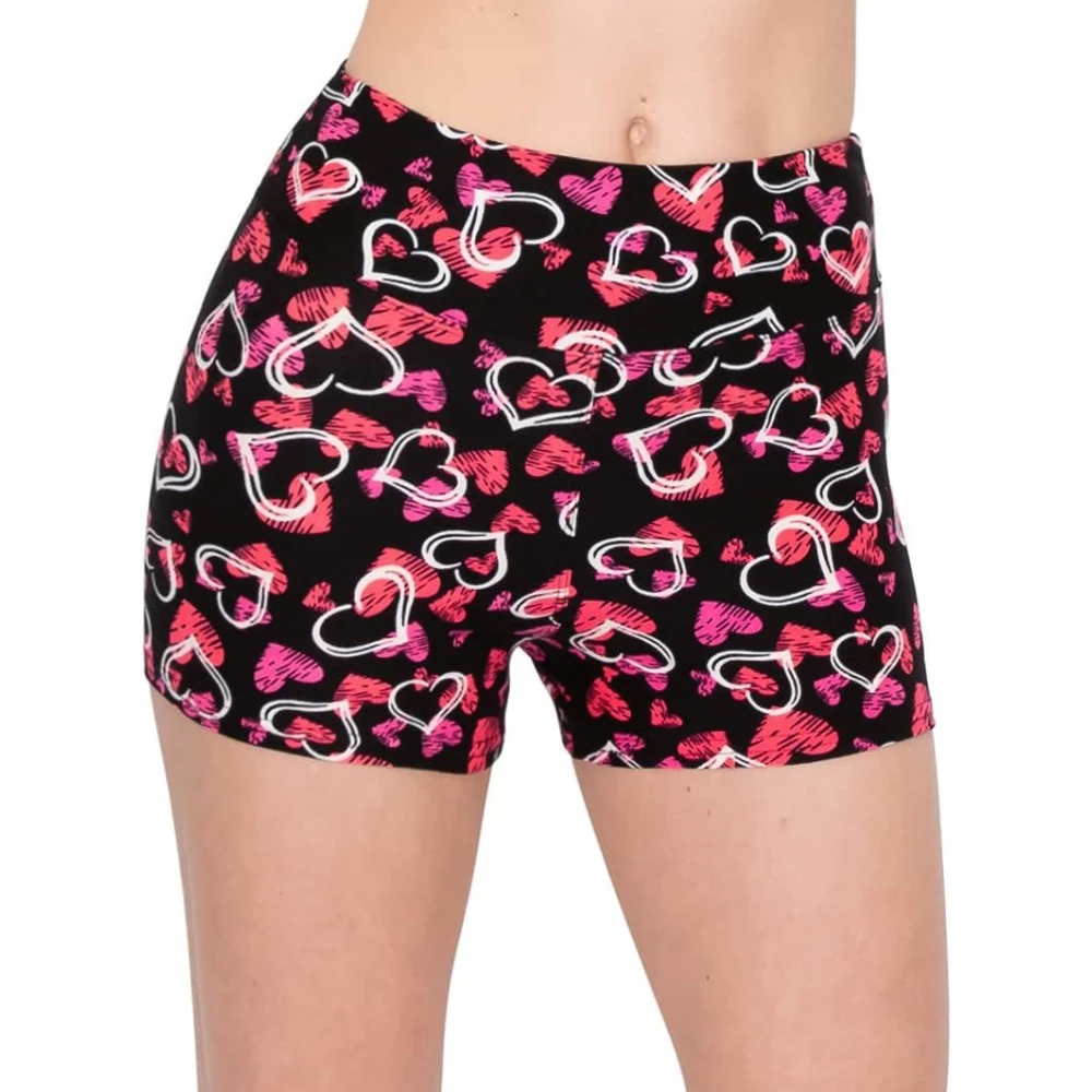 

Женские шорты с дизайном Valentine Hearts, супер мягкие шорты с высокой талией и дельфинами, байкерские шорты, женские шорты
