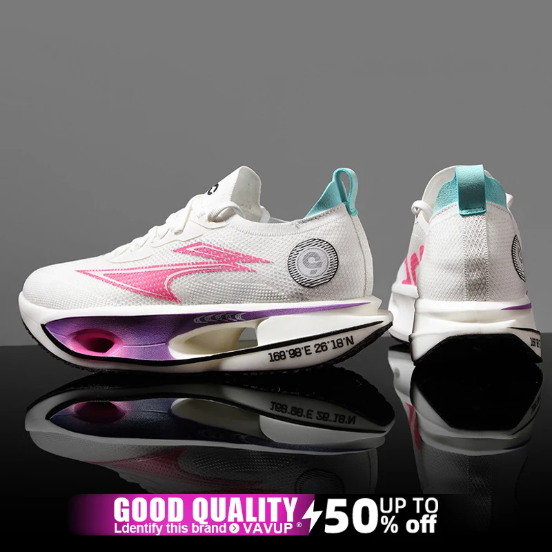 

Marathon Men Running Shoes Carbon Board Speciality Sports Breathable Lightweight Women's Athletic Nonskid Elasticity Sneakers