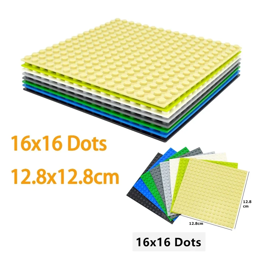 DIY Building Blocks 16*16 Dots Baseplates Bricks Educational Assemblage Construction Base Plates 2PCS 16X16 Dots Toys for Kids