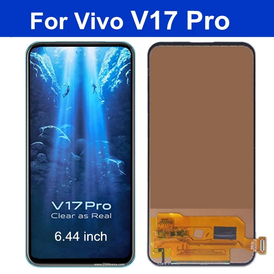 LCD For Vivo V17 Pro 1909 PD1931F EX 1910 LCD Display Touch Screen Digitizer Assembly Replacement with Tempered Film Glue Tools