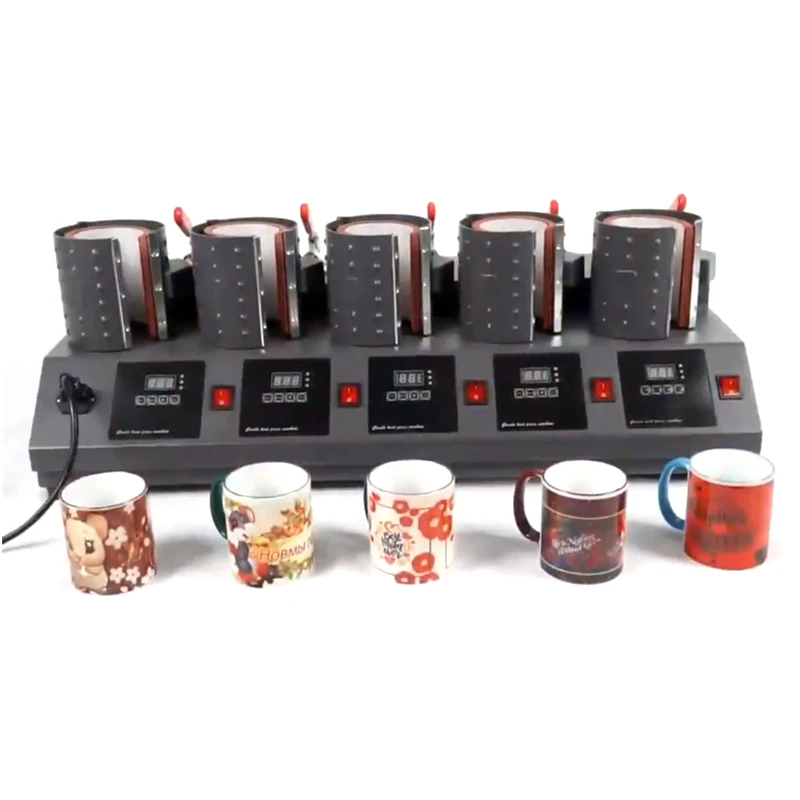 

Automatic Five Station Heat Transfer Machine Baking Cup Mug Mini Press Machine Heat Transfer Machine With Volume Production