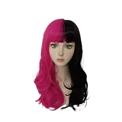 Cosplay Costume Wigs Long Black Pink Heat Resistant Synthetic Hair Halloween Party Role Play Carnival Props