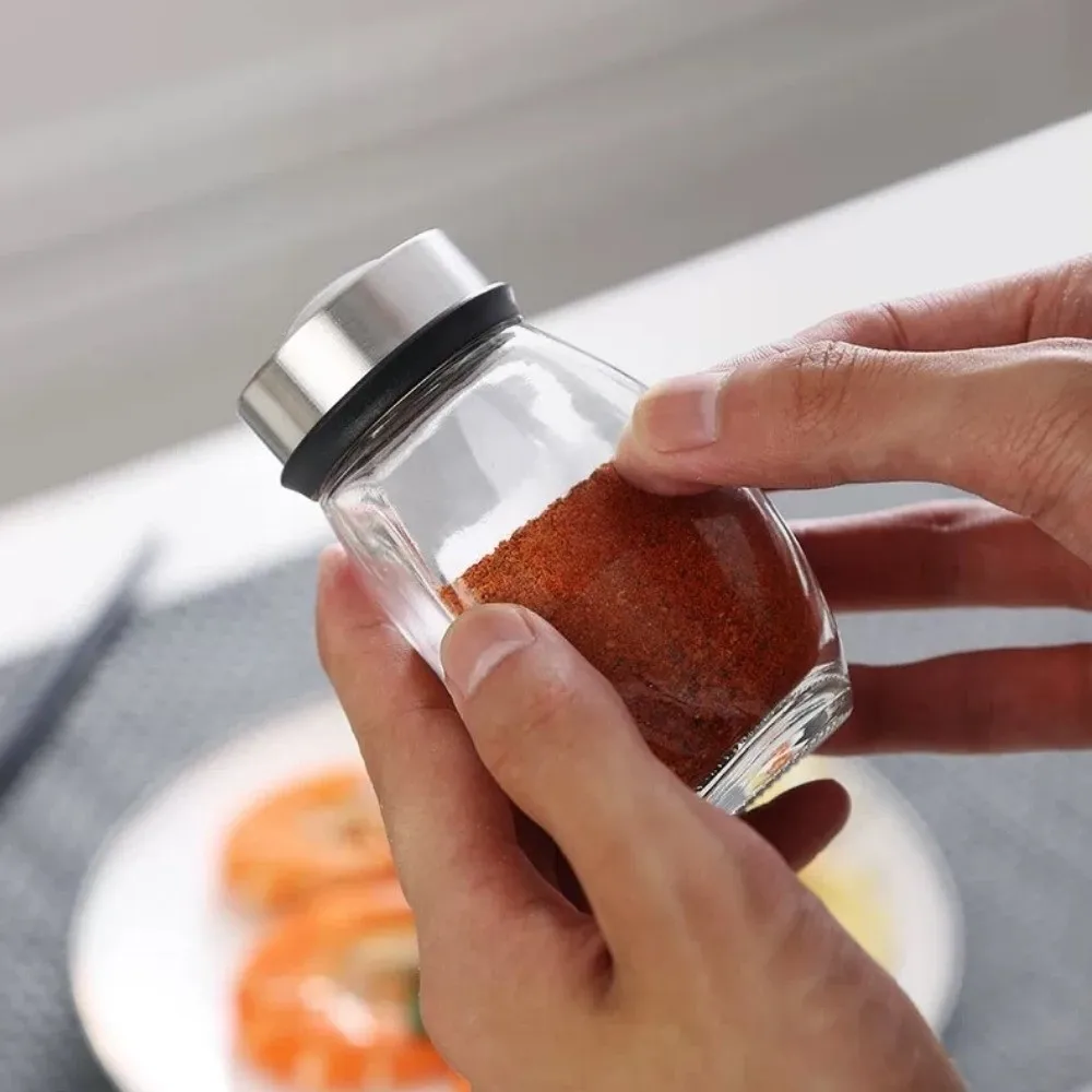 

6 Bottles Rotatable Spice Rack Space-Saving Food Grade Seasoning Rack Moisture-proof Glass Condiment Organizer Cooking Space