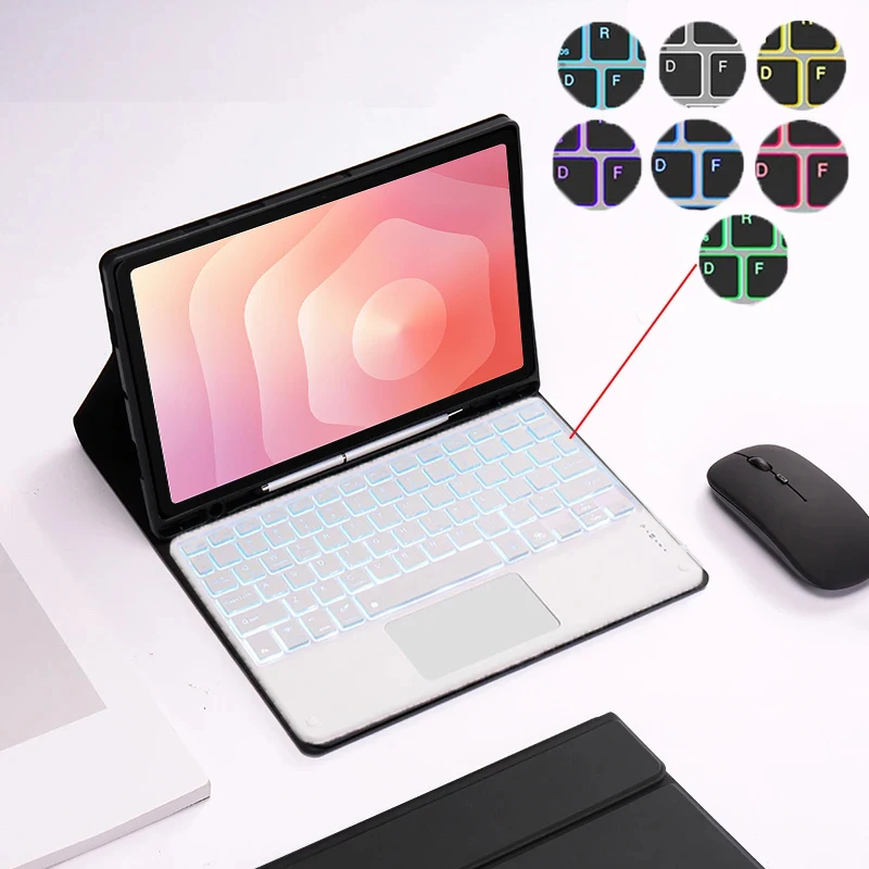 

Backlit Keyboard with Trackpad for Samsung Galaxy Tab S11 Case SM-X730 X736B Case with Pencil Slot for Galaxy Tab S11 Keyboard