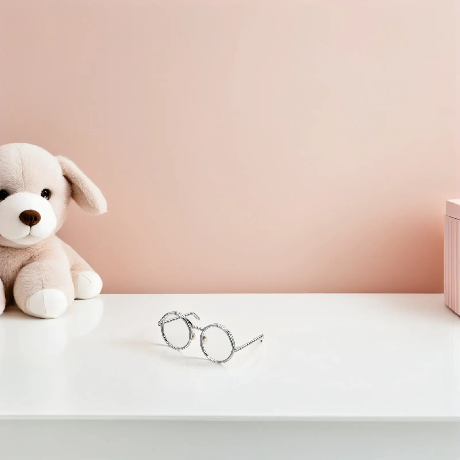 

50Pcs Miniature Round Eyeglasses for Dollhouse Miniatures Lifelike Tiny Spectacles DIY Craft Kit Dollhouse Photo Styling