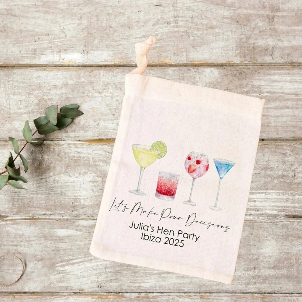 20 pcs Let's Make Pour Decisions Party,Bridal Shower Favour,Hangover Recovery Kit Bags,Bachelorette Party Favour Bags