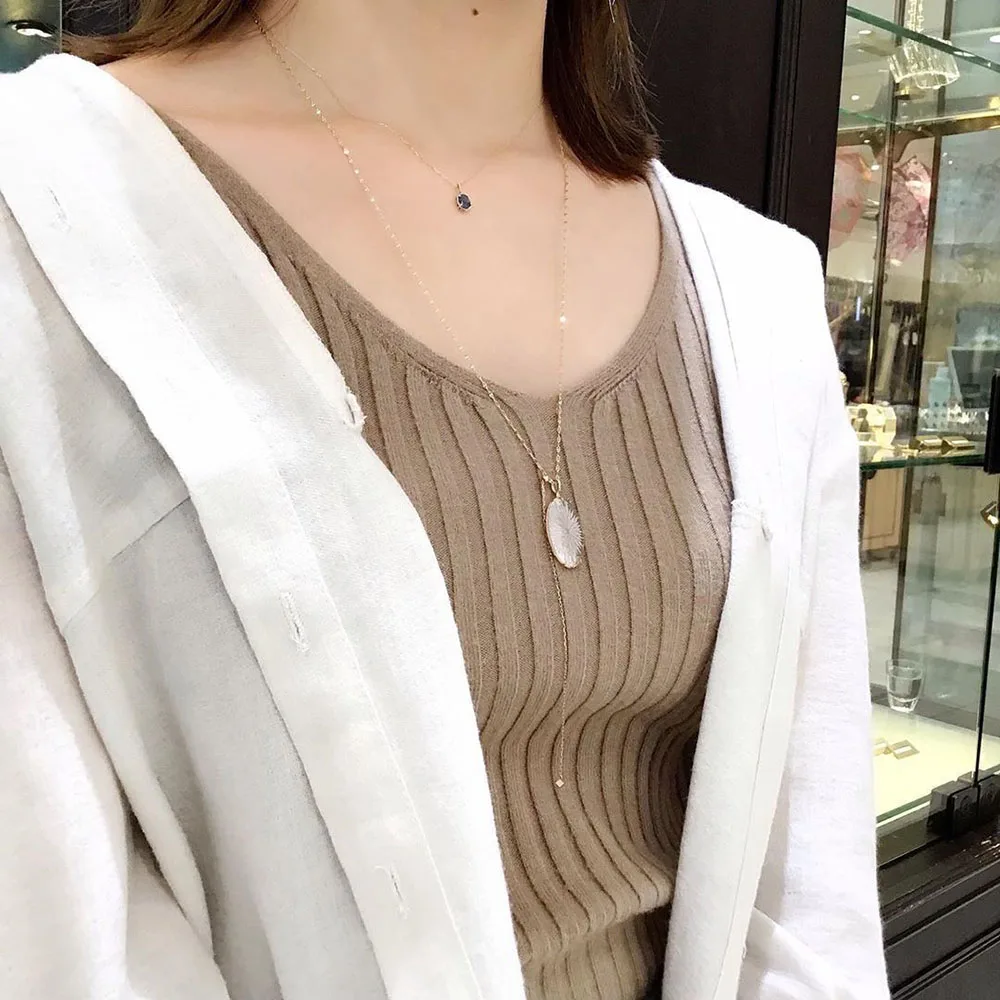 LAMOON 925 Silver Necklace For Women Vintage Palace Snowflake Natural White Crystal Pendant 14K Gold Plated Fine Jewelry LMNI127