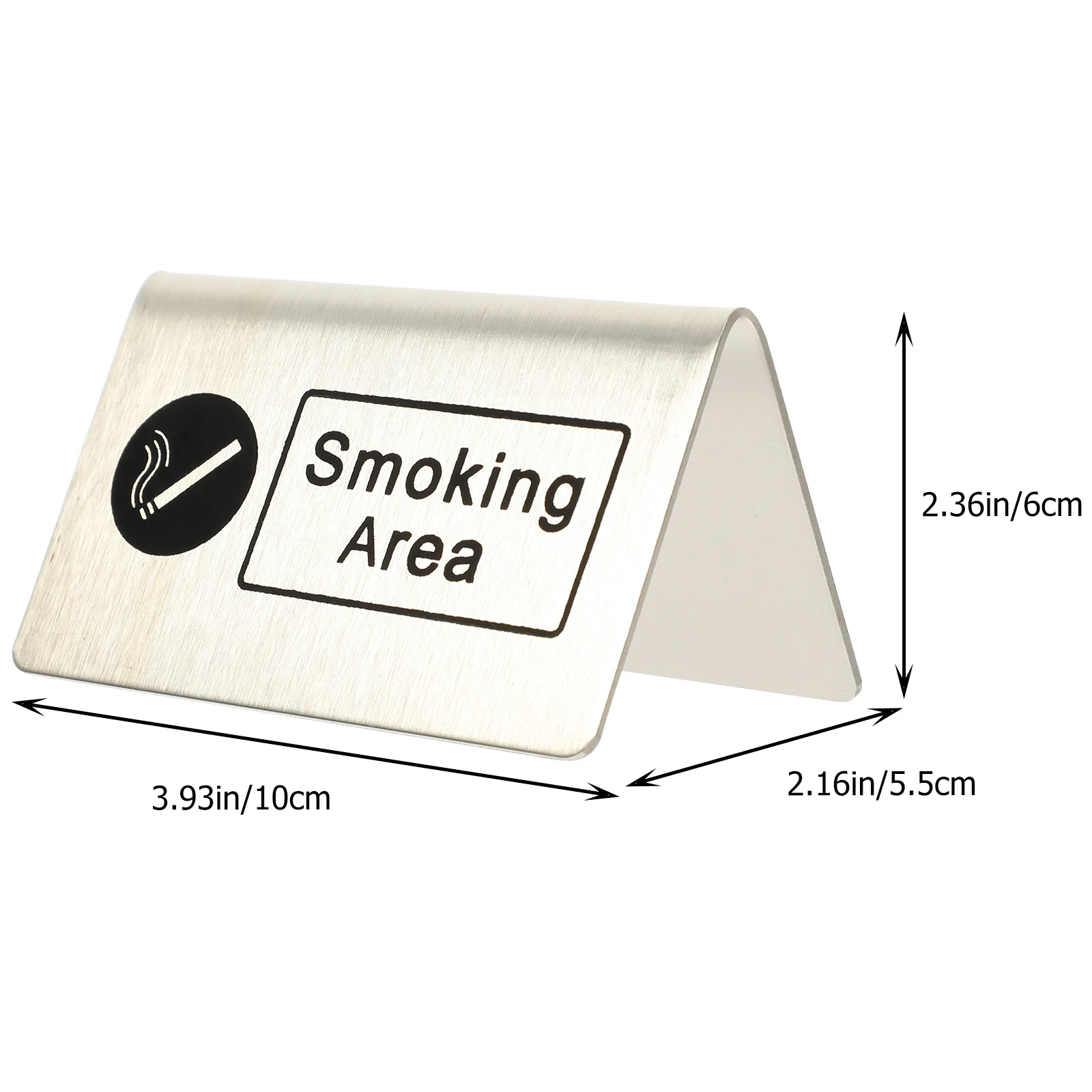 Stainless Steel Smoking Area Board Indoor Table Sign Non-Rust Sturdy Public Place Indicator Stackable Design For Home