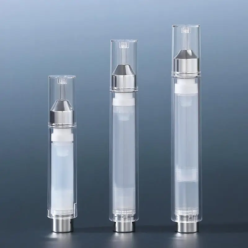 1 Stück nachfüllbarer Reise-Druckbehälter 5/10/15ml Leere DIY Airless-Spritze Hochwertige Pumpe Augencreme Ätherisches Öl Flasche – Detail 5