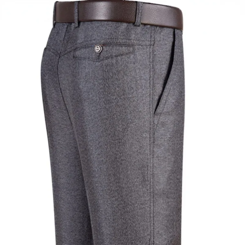 

New Men's Summer Thin Business Casual Pants Autumn Fashion Solid Gentle Thicken Trousers Male Brand Suit Pant Black Grey KOACUS