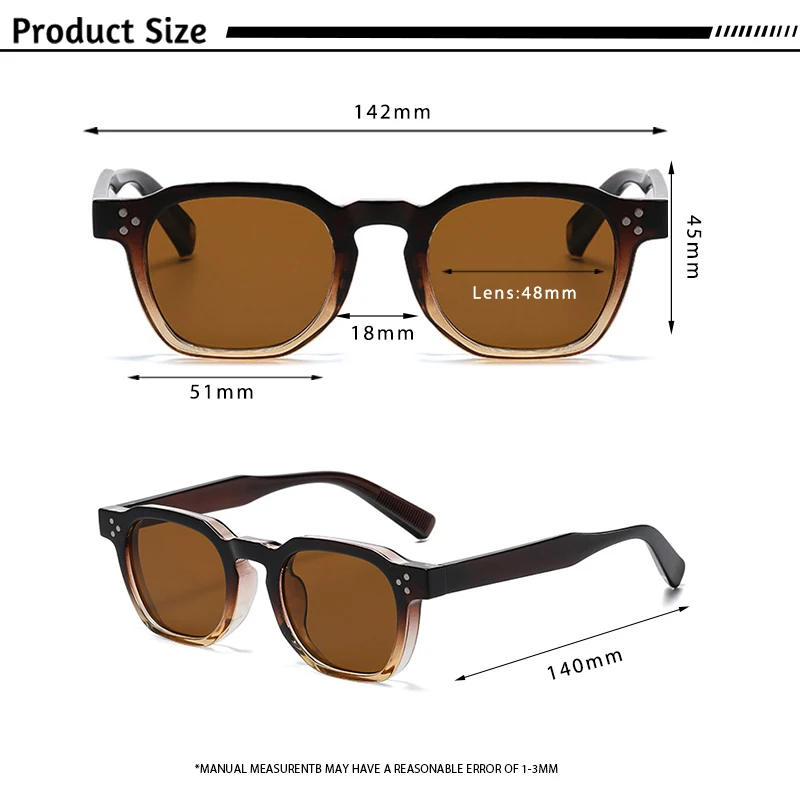 CATERSIDE Retro Square Sunglasses Men Punk Fashion Brand Sun Glasses for Women Travel Party UV400 Summer Style Lunette De Soleil