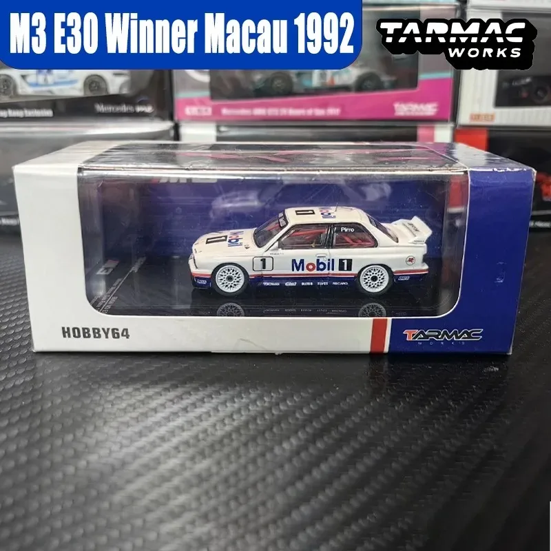 Tarmac Works 1/64 M3 E30 Winner Macau 1992 Alloy Motor Vehicle Diecast Model Car Toy Collection Gift