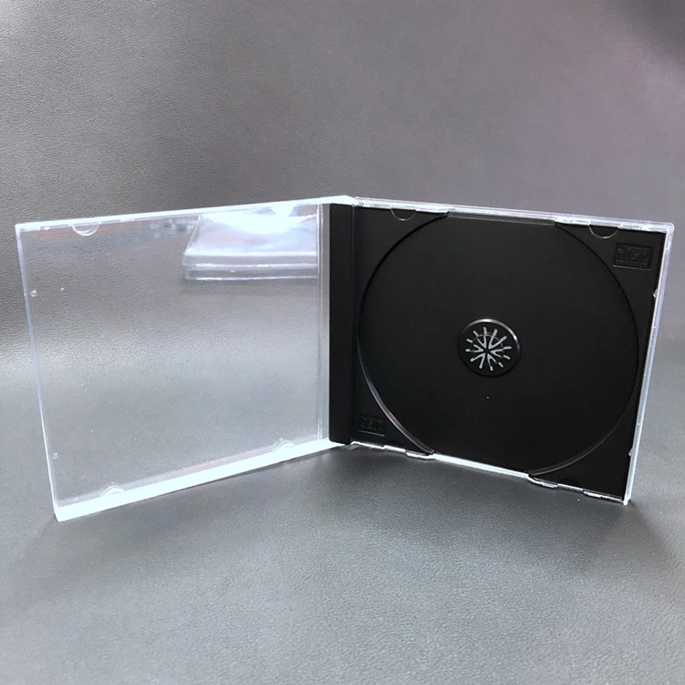 Boîtier de disque transparent en plastique pour CD et DVD, 1 pièce, boîte de rangement épaissie