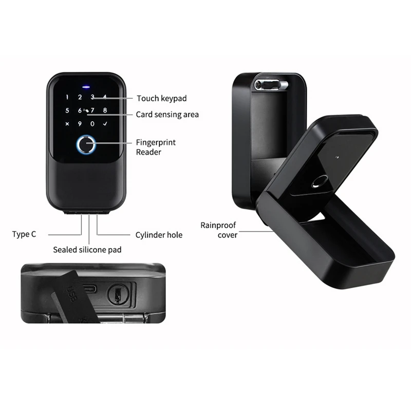 Coffre-fort étanche Tuya Code, empreinte digitale, Bluetooth, WiFi, Smart Key Box, App Remote, Wall Mount, BLODoor Lock Box