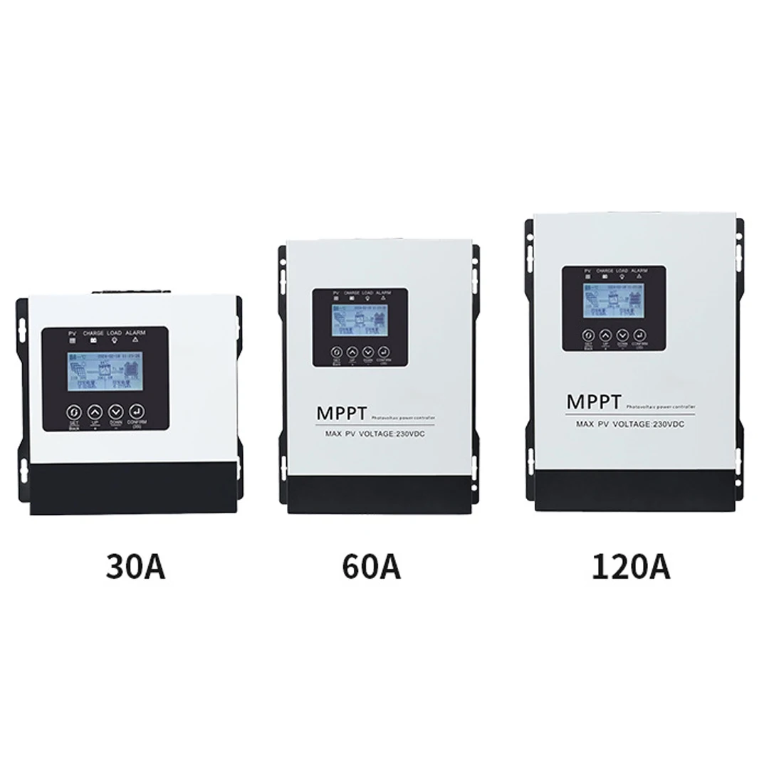 12-48V MPPT Solar Controller 30A 60A 120A Automatically Detects Battery Photovoltaic Power Charger WiFi Remote Control