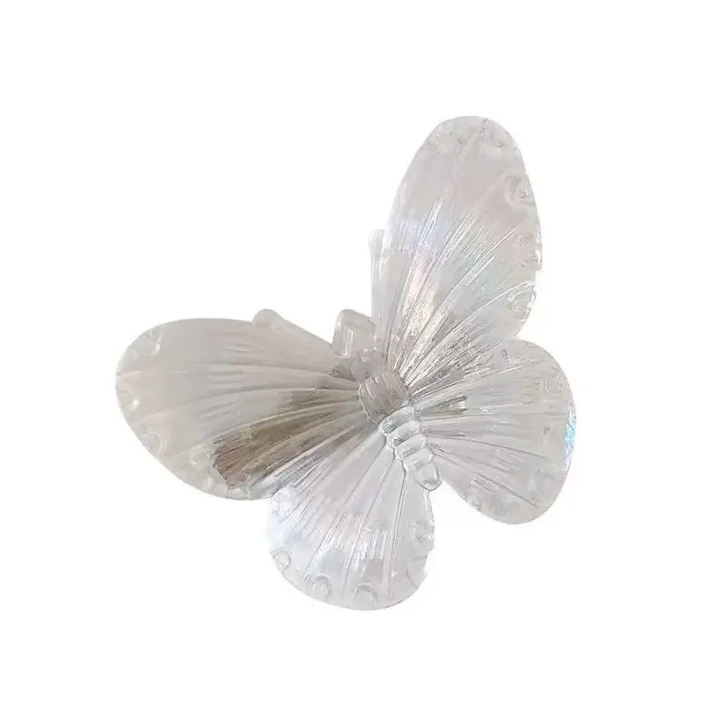 New Gradient Semi Transparent Butterfly Hair Clip Women Simple Fashion Sweet Duckbill Clip for Vacation Hair Accessories