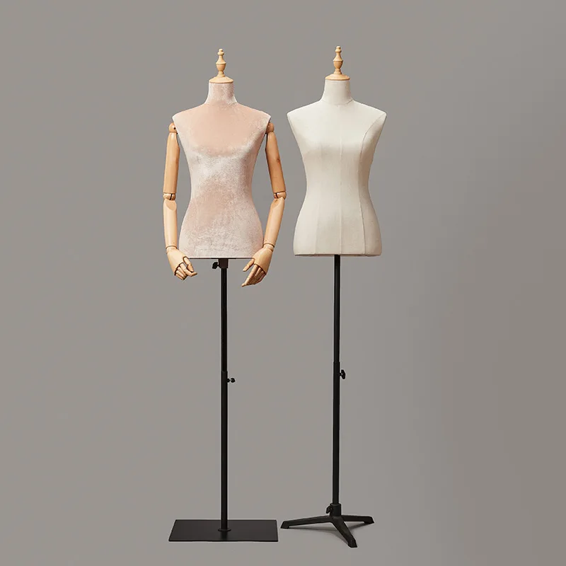 Fashion Model Props Wedding Dress and Cheongsam Display Stand Men's Suit and Women's Large Size Mannequin Half-body Model Stand