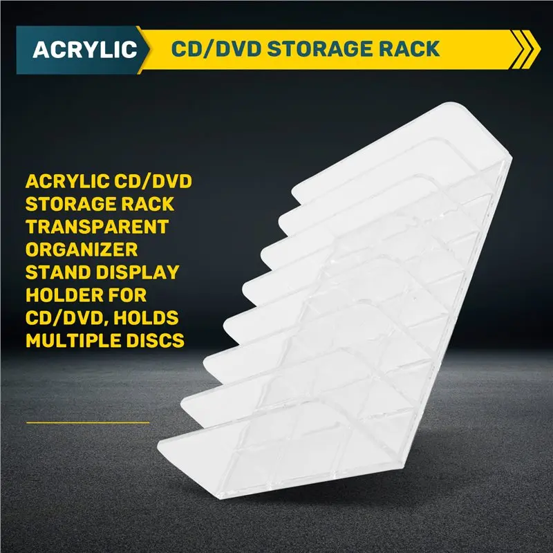 New-CD/DVD Storage Rack Transparent Organizer Stand Display Holder For CD/DVD Holds Multiple Discs view 3