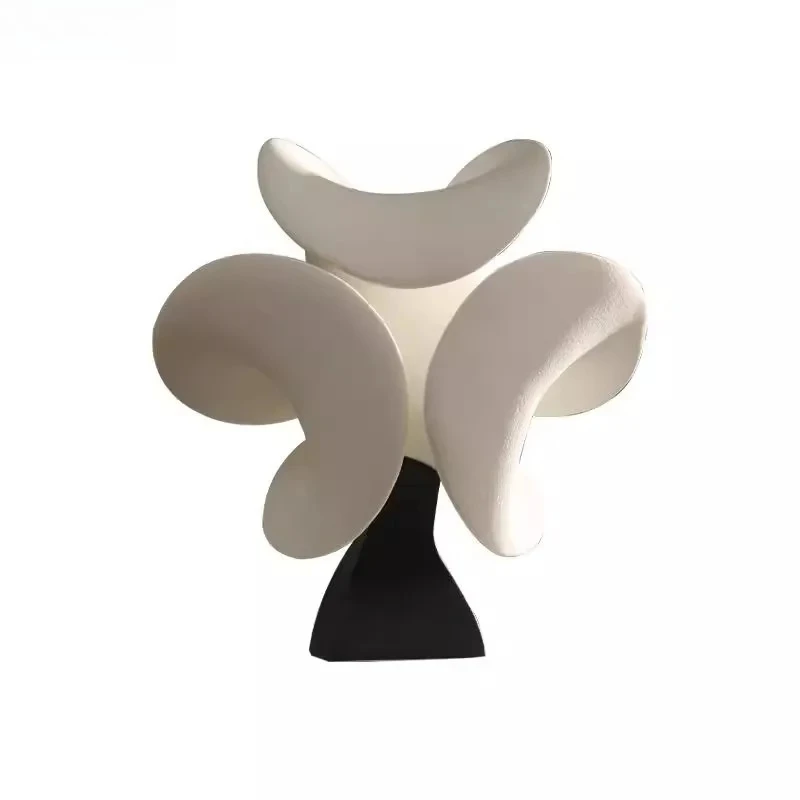 

Абстрактная цветочная скульптура, керамические изделия, украшения, декор для стола, белая абстрактная скульптура цветка, эстетический декор для комнаты