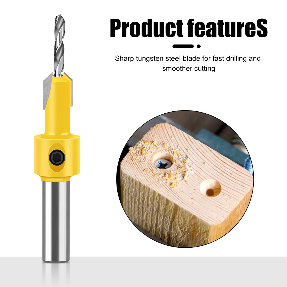 1 Pc 8mm 12mm Woodworking Countersink Drill Perforator Alloy Head Hole Drill Wood Screw Mounting Step Drill Bit