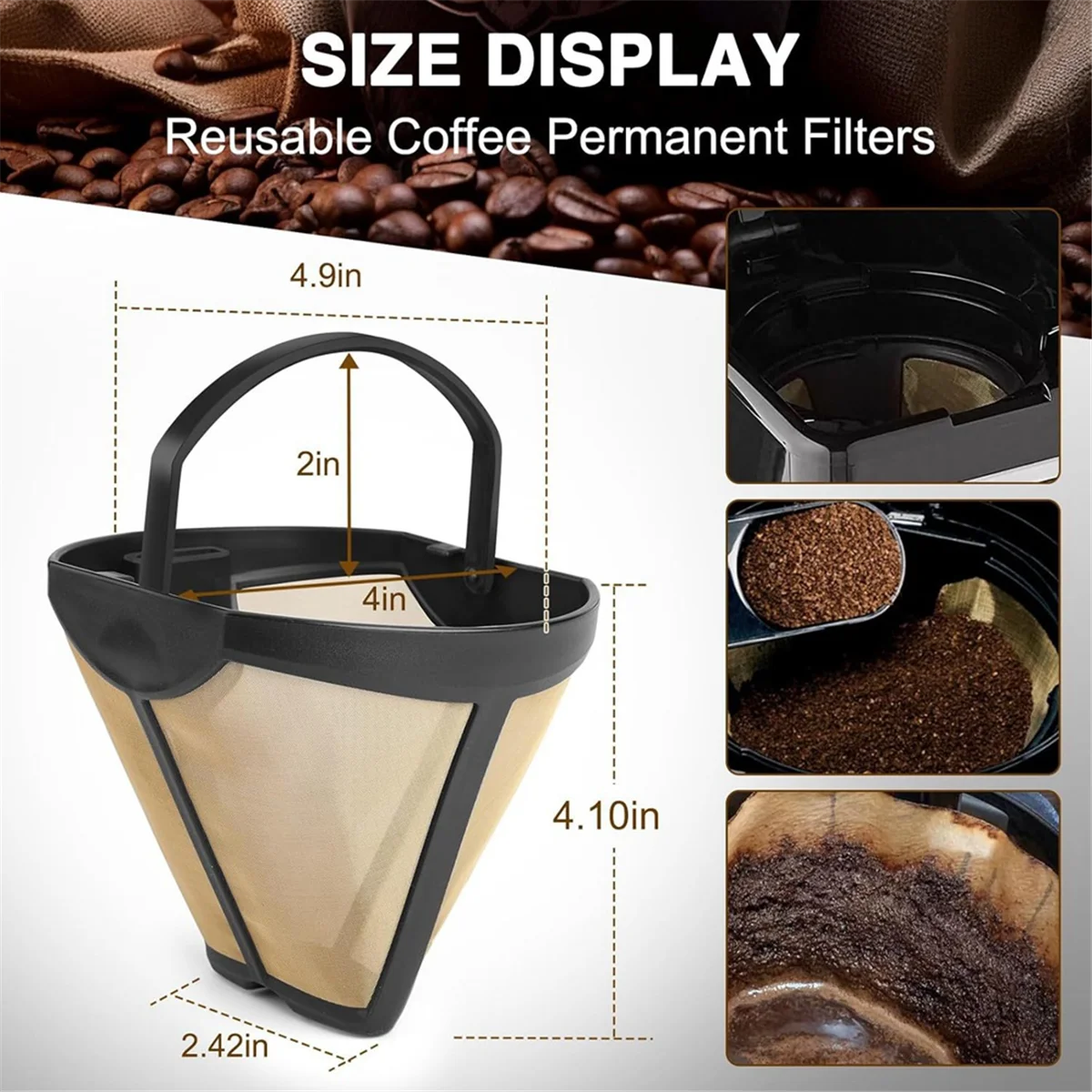 Filtro caffè riutilizzabile per Ninja CFP307 CFP201 CFP250A CFP300 CFP301 CFP305 Accessori per caffè per macchina da caffè Dual Brew