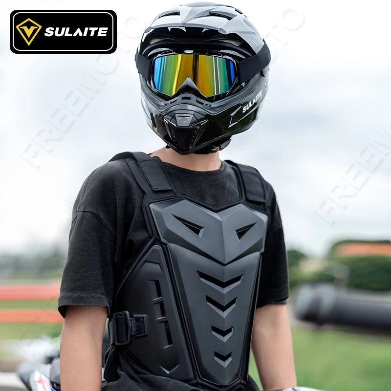 SULAITE Motocross Body Armor Motorcycle Jacket Motocross Moto Vest Back Chest Protector Off-Road Dirt Bike Protective Gear