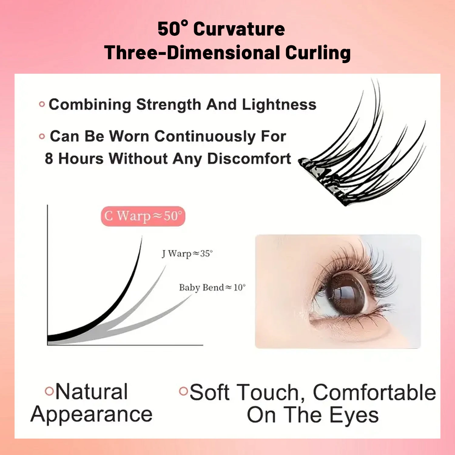 Self-Adhesive Eyelashes, DIY Lash Cluster Eyelash Extension Kit 10-12mm, 60 Pieces Fluffy D Curl Soft Natural Eyelashes with Tweezers Wispy Individual Clusters Natural Look Suitable for Beginners