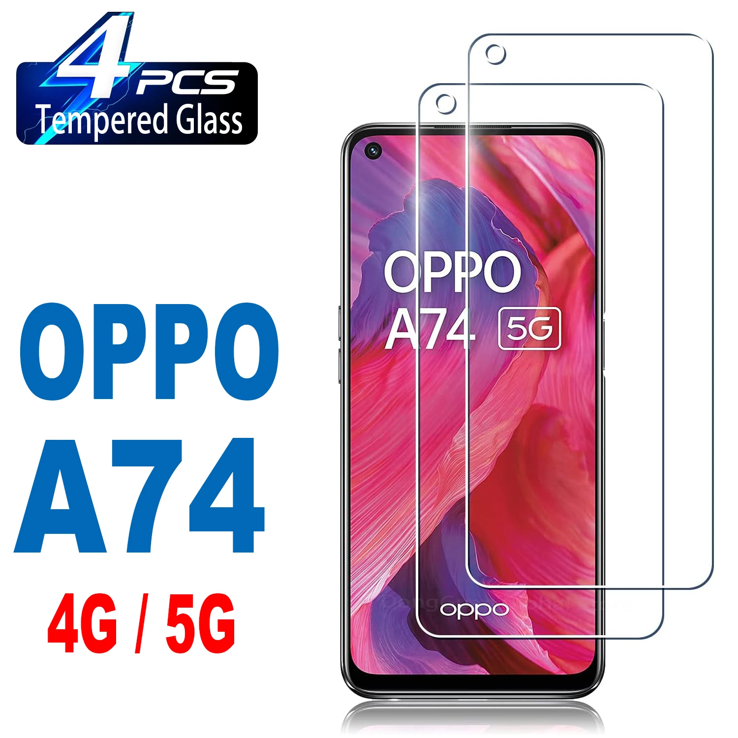 2/4Pcs Screen Protector Glass For OPPO A74 A74-5G Tempered Glass Film
