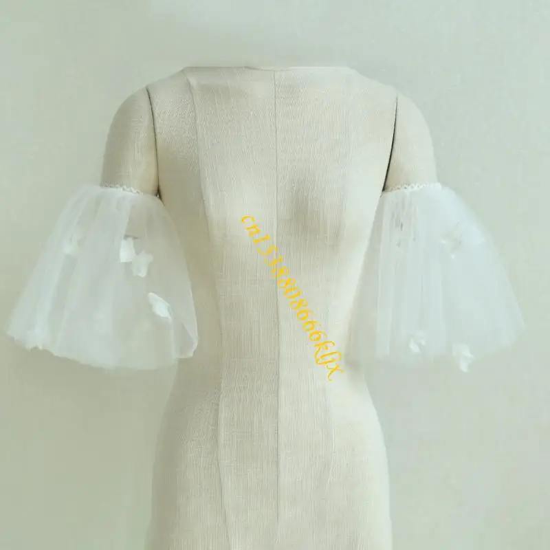 Bánh tay cưới hoa tinh tế bao gồm vải mềm với trang trí đàn hồi nhẹ nhàng cho váy 066c