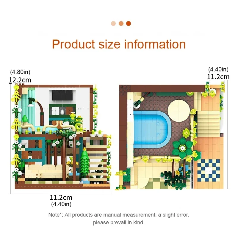1340 Pezzi Micro Building Blocks Libro Silenzioso Padiglione Appartamenti Camera da Letto Assemblaggio Architettura Mattoni Giocattoli per Ragazza Regali per Bambini