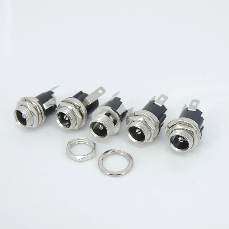 DC-025m 5.5 x 2.1mm DC Power Jack Panel Mount Terminal 3 Pin 5.5 * 2.5mm DC Female Socket Supply Electrical DC Jack Connector c1