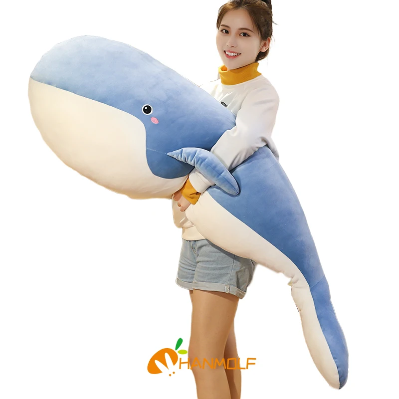 

50 ~ 120 см моющаяся мягкая игрушка-кит океанское животное синий черный подводный гигантский кит плюшевая игрушка для подарка на день рождения