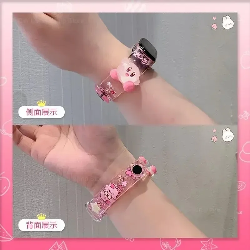 Kirby Cute Strap for Xiaomi Mi Band 5 6 7 8 9 10 Wristband Silicone Bracelet Anime Wrist Straps Smartwatch Replacement Watchband - view 3