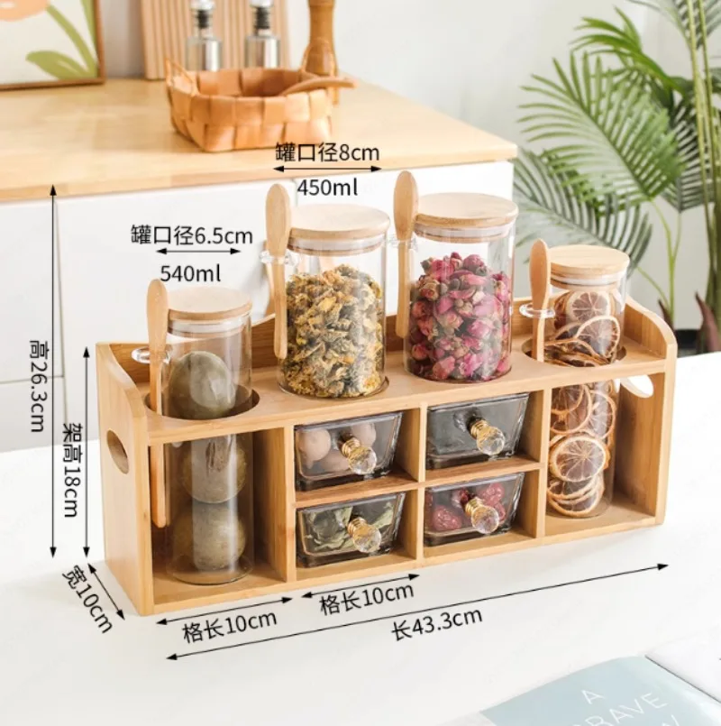 

Набор из восьми предметов домашнего пищевого чая, лекарственных материалов, пищевых банок, прозрачных герметичных банок.