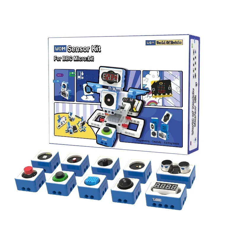 Yahboom 21 in 1 module world of programmable sensor kit including 10 transducer compatible with Microbit V2 for STEM education