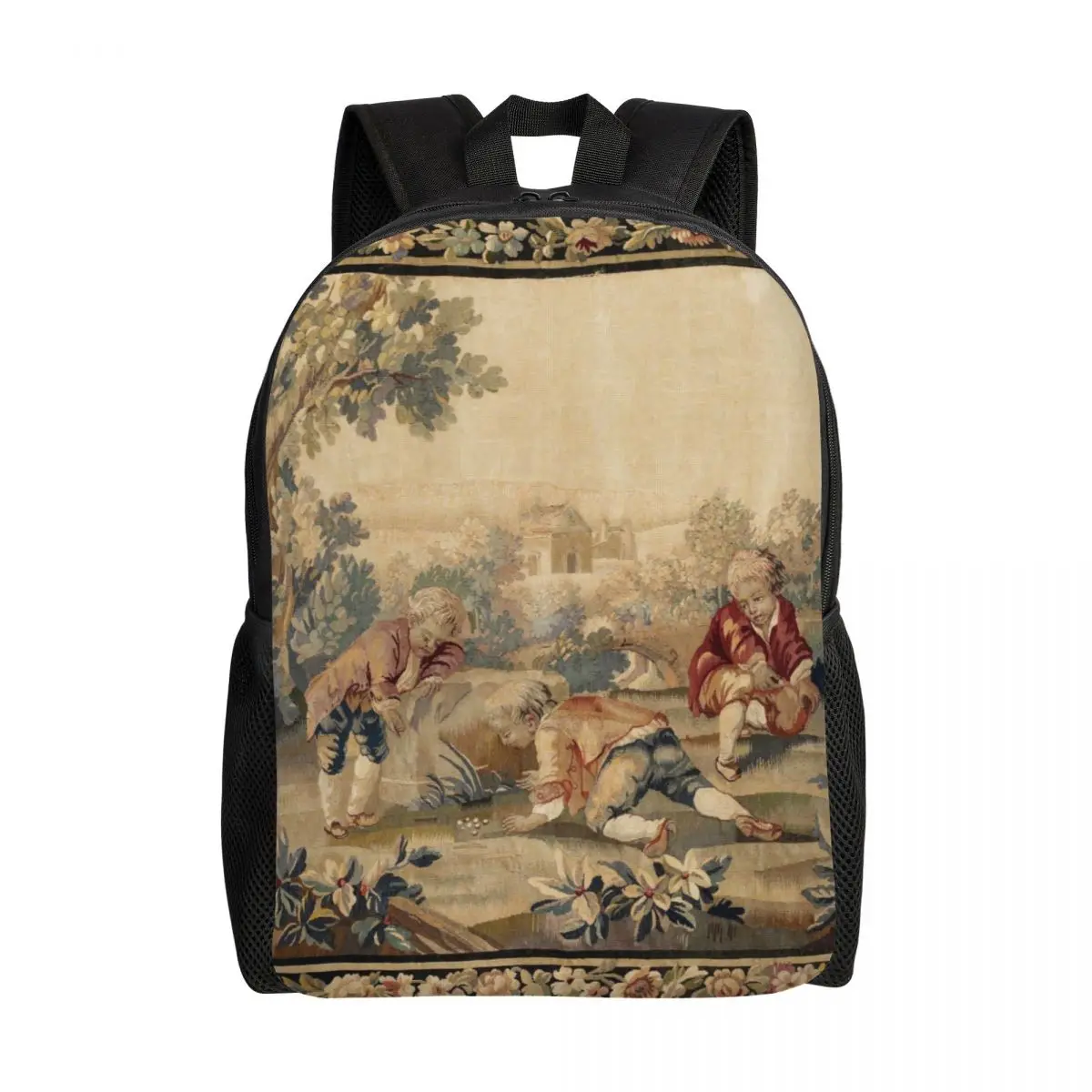 Personalized Aubusson Antique French Backpack Men Women Basic Bookbag for College School Bohemian Tribal Style Bags