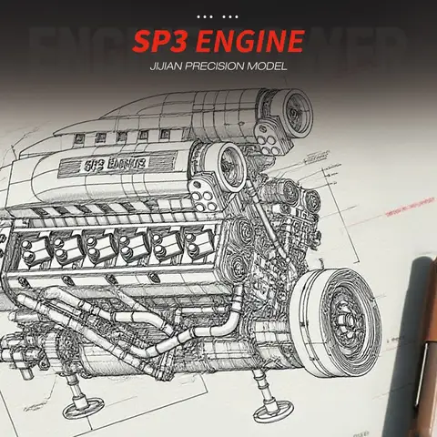 1240 पीसीएस एसपी3 इंजन 12 सिलेंडर आंतरिक दहन इंजन मॉडल प्रौद्योगिकी ईंटें विचार डेस्कटॉप आभूषण बच्चों DIY खिलौने उपहार 10 best sales लेगो इंजन - №8