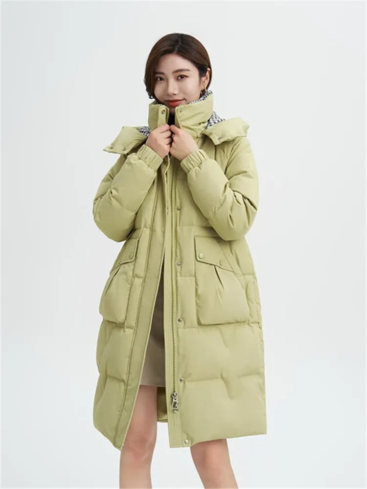 

Long Style Cotton-Padded Coat Women Winter New Parkas Stand-UP Collar Thicken Warm High Quality Fashion Black Outerwears Ladies