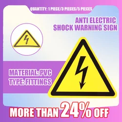 Promotion1/3/5Pcs Car Sticker Car Bike Bumper Electric Warning Danger Sign Case Stickers Danger Notice Vinyl Stickers Decals