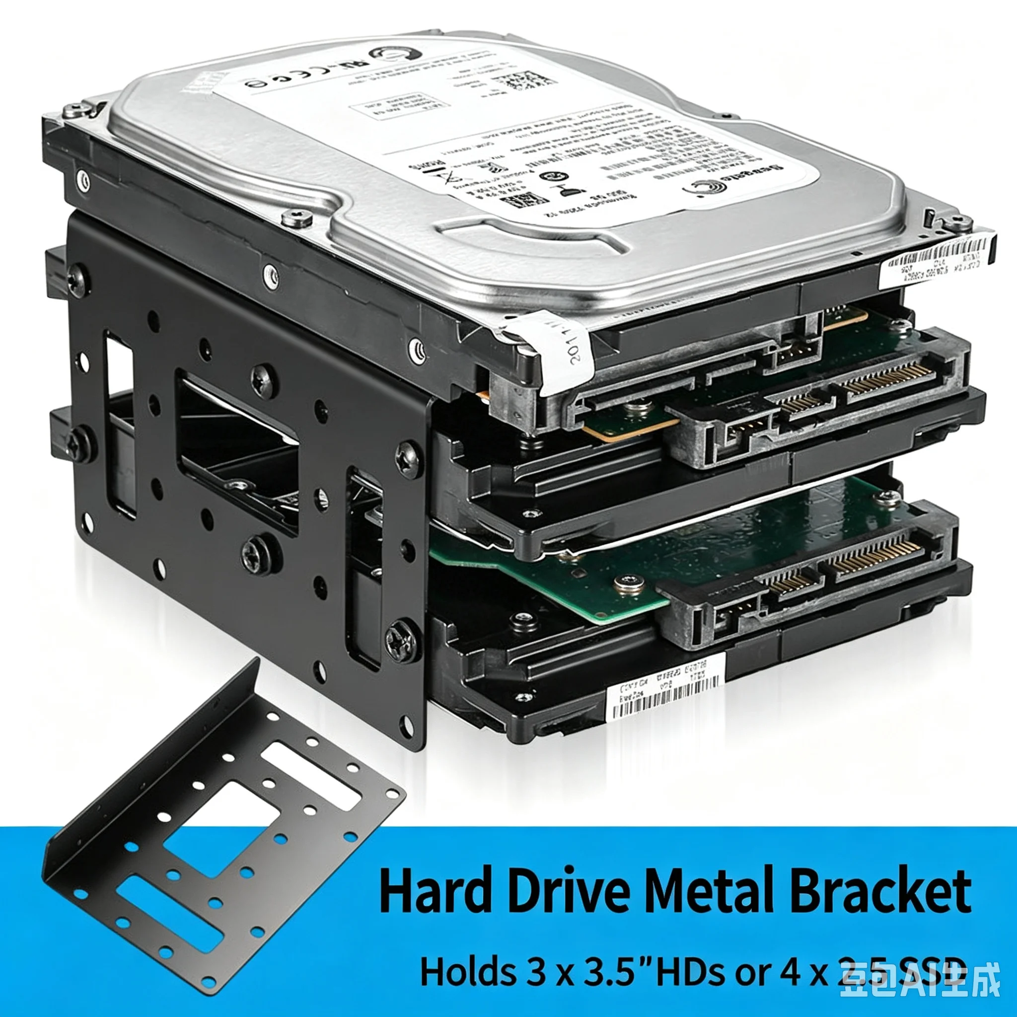 Bracket for 3.5" HDD Full Metal Tray, 2.5" SSD Extension Rack with Screws Bracket with Screws Included