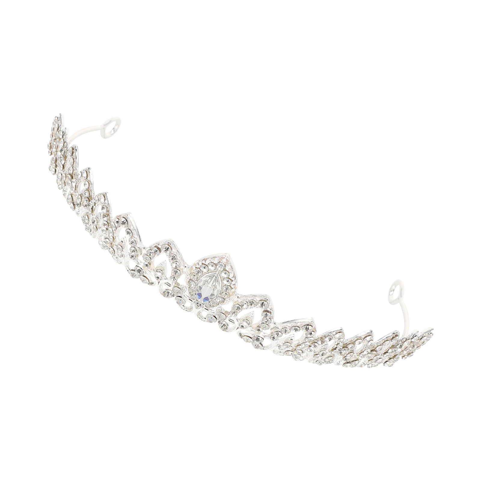 

Rhinestone Crown Headdress Bride Tiara Wedding Alloy Charming Girl Elegant Simple Hair Tool Durability Practical Long Term