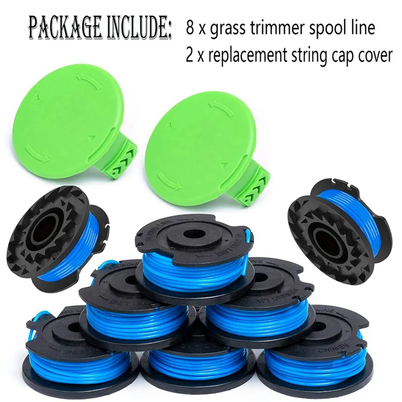 

B03C-29252 29092 String Trimmer Replacement Spool Line For Greenworks 24V 40V 80V Weed Eater Cordless Trimmer(16 Spool,4 Cap)