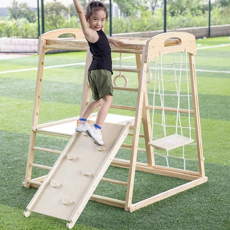 Children Climbing Frame Sale Indoor Wooden Climb Frame Slide Swing Ramp Kids Indoor Climbing Frames