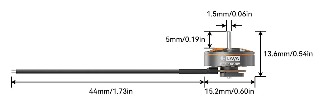 Motor brushless BETAFPV LAVA 1102 14000KV 22mm/44mm kompatibel dengan drone Pavo Femto