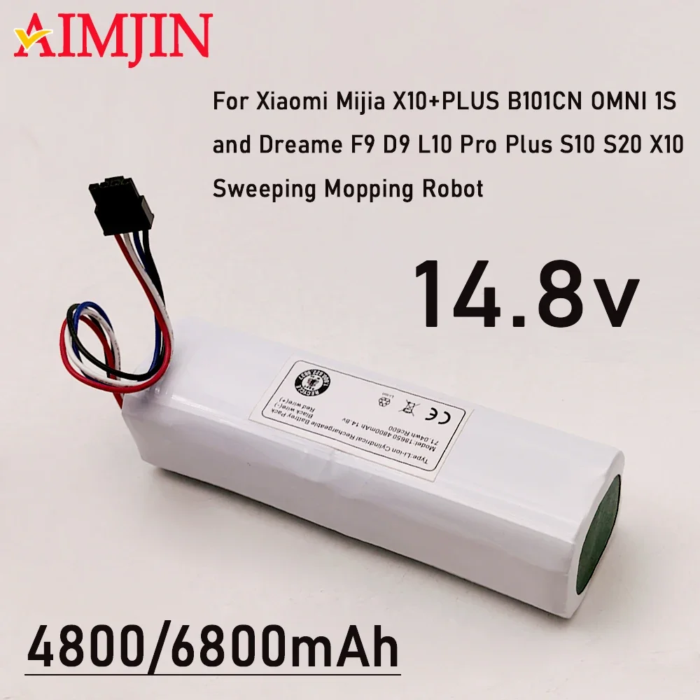 4S2P 14.8V 6800mAh Battery for Xiaomi Mijia X10+PLUS B101CN OMNI 1S & Dreame F9 D9 L10 Pro Plus S10 S20 X10 Robot Vacuum Cleaner