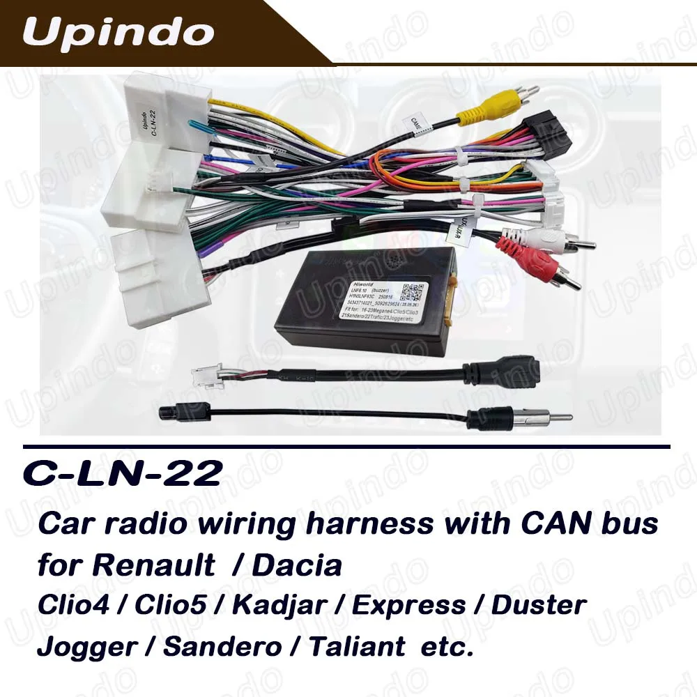 16Pin Wiring Harness CAN Bus Adapter for Renault Dacia Duster/Jogger/Taliant/Sandero/Clio 4/5/Kadjar/Express Android Radio
