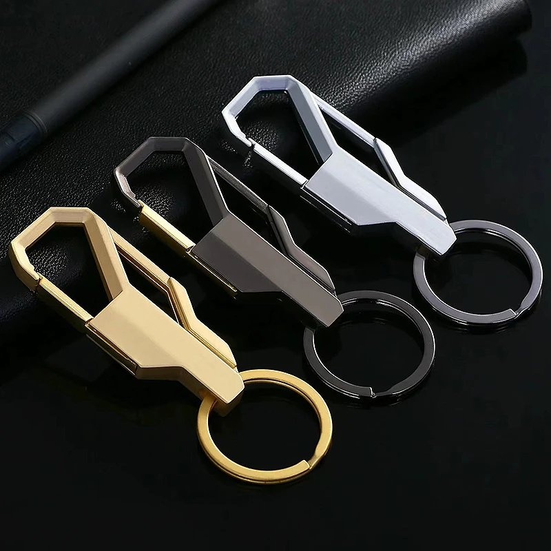 Men Metal Key Chain Simple Business Fashion Car Wallet Carabiner Holder Classical Waist Hanging Pendant Keyring Bag Accessories